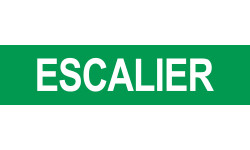 Local escalier - Fond vert - 15x3.5cm - Autocollant(sticker)