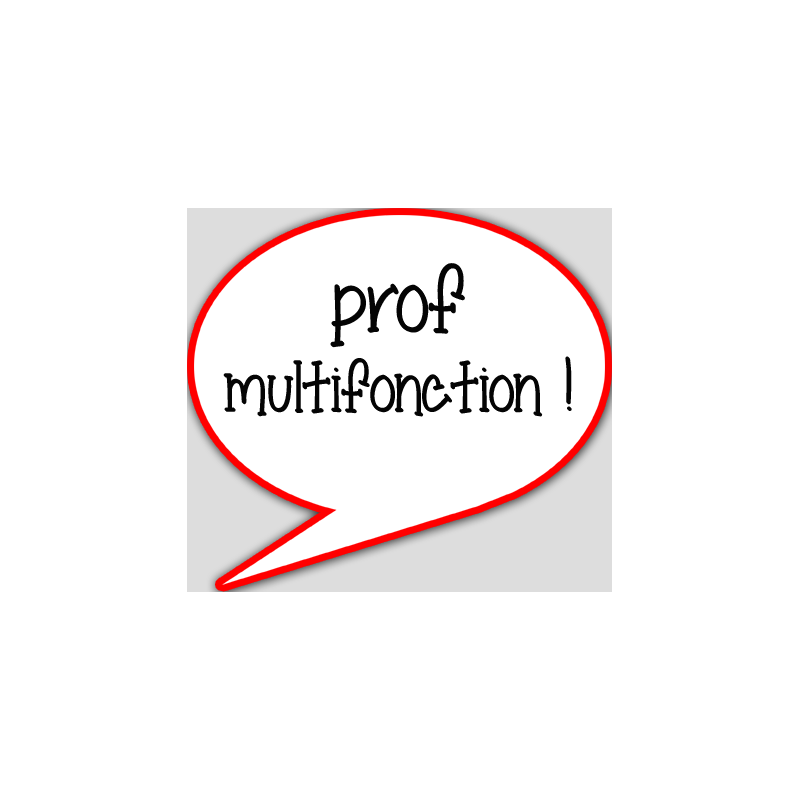 prof multifonction - 10x9cm - sticker/autocollant