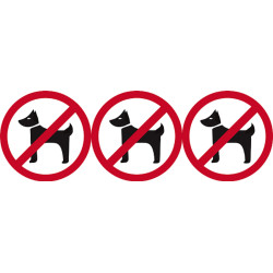 Animaux interdits (3 fois 10cm) - Sticker/autocollant