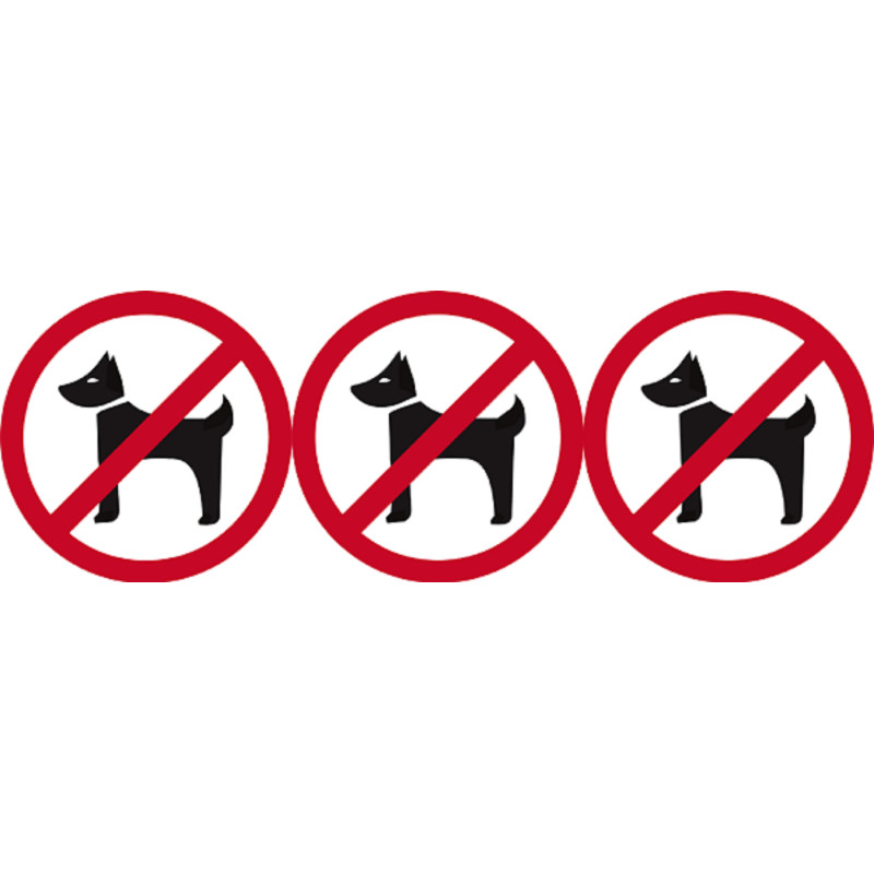 Animaux interdits (3 fois 10cm) - Sticker/autocollant