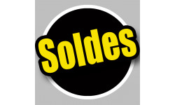 Solde Rond noir et jaune - 15cm - Autocollant(sticker)