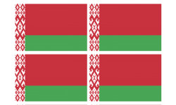 Drapeau Bielorussie - 4 stickers - 9.5 x 6.3 cm - Autocollant(sticker)