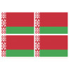 Drapeau Bielorussie - 4 stickers - 9.5 x 6.3 cm - Autocollant(sticker)