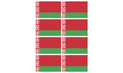 Drapeau Biélorussie - 8 stickers - 9.5 x 6.3 cm - Autocollant(sticker)