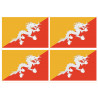 Drapeau Bhutan - 4 stickers - 9.5 x 6.3 cm - Autocollant(sticker)