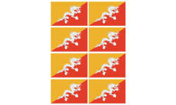 Drapeau Bhutan - 8 stickers - 9.5 x 6.3 cm - Autocollant(sticker)