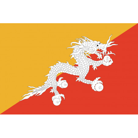 Drapeau Bhutan - 15x10cm - Autocollant(sticker)