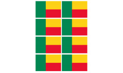 Drapeau Bénin - 8 stickers - 9.5 x 6.3 cm - Autocollant(sticker)