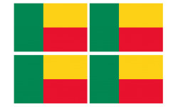 Drapeau Bénin - 4 stickers - 9.5 x 6.3 cm - Autocollant(sticker)