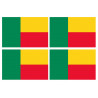 Drapeau Bénin - 4 stickers - 9.5 x 6.3 cm - Autocollant(sticker)