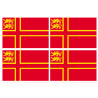 drapeau Normand avec Lions - 4 stickers - 9.5 x 6.3 cm - Sticker/autoc