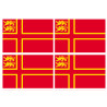 drapeau Normand avec Lions - 4 stickers - 9.5 x 6.3 cm - Autocollant(sticker)