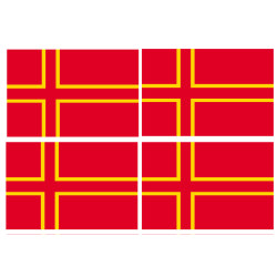 drapeau officiel Normand - 4 stickers - 9.5 x 6.3 cm - Sticker/autocol