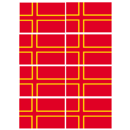 drapeau officiel Normand - 8 stickers - 9.5 x 6.3 cm - Sticker/autocol