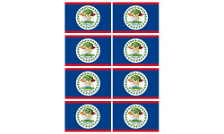 Drapeau Belize - 8 stickers - 9.5 x 6.3 cm - Autocollant(sticker)