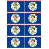 Drapeau Belize - 8 stickers - 9.5 x 6.3 cm - Autocollant(sticker)