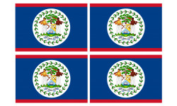 Drapeau Belize - 4 stickers - 9.5 x 6.3 cm - Autocollant(sticker)