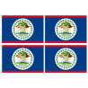 Drapeau Belize - 4 stickers - 9.5 x 6.3 cm - Autocollant(sticker)