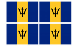 Drapeau Barbade - 4 stickers - 9.5 x 6.3 cm - Autocollant(sticker)