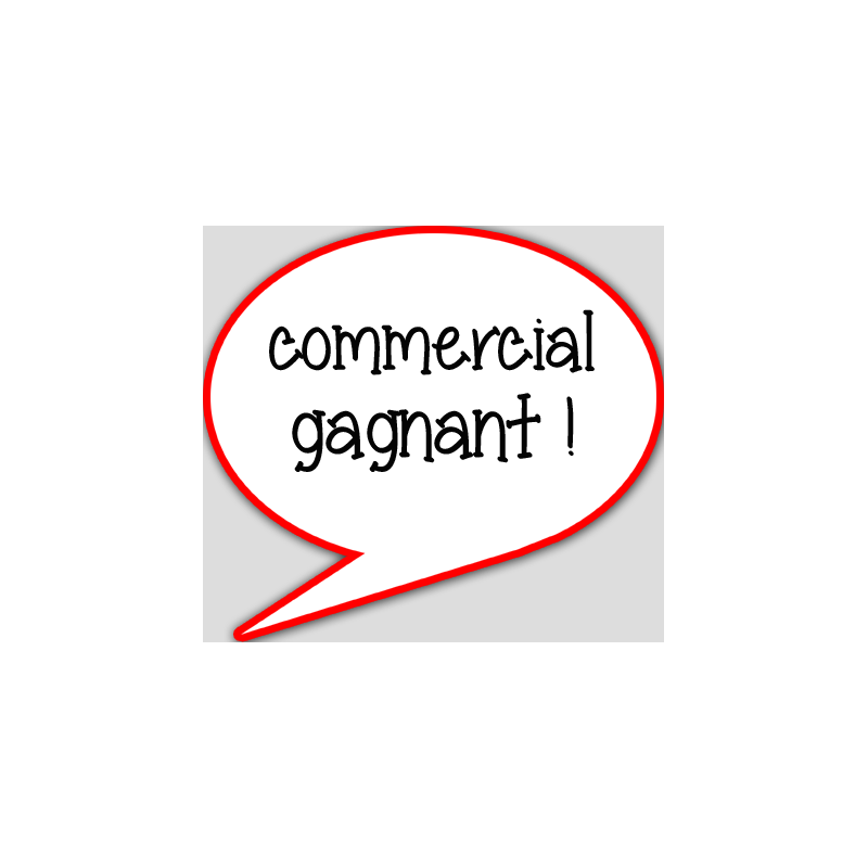commercial gagnant - 15x13.5cm - sticker/autocollant