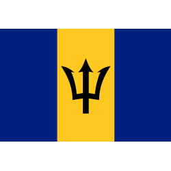 Drapeau Barbade - 5x3.3 cm - Sticker/autocollant