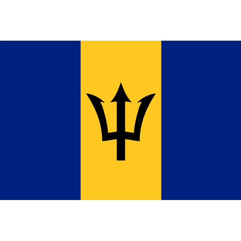 Drapeau Barbade - 5x3.3 cm - Sticker/autocollant