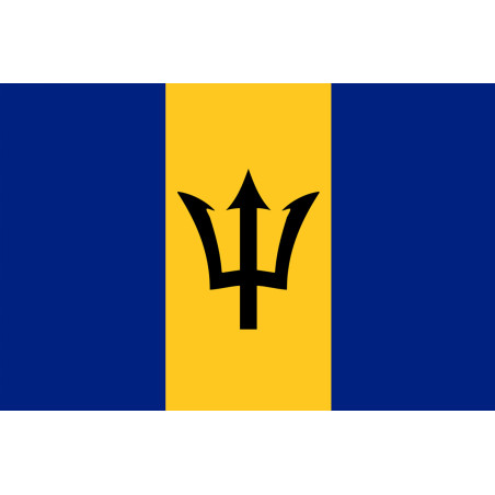 Drapeau Barbade - 5x3.3 cm - Sticker/autocollant