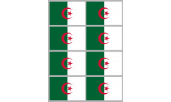 Drapeau Algérie - 8 stickers - 9.5 x 6.3 cm - Autocollant(sticker)