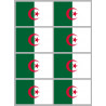 Drapeau Algérie - 8 stickers - 9.5 x 6.3 cm - Autocollant(sticker)