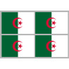 Drapeau Algérie - 4 stickers - 9.5 x 6.3 cm - Sticker/autocollant