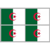 Drapeau Algérie - 4 stickers - 9.5 x 6.3 cm - Autocollant(sticker)