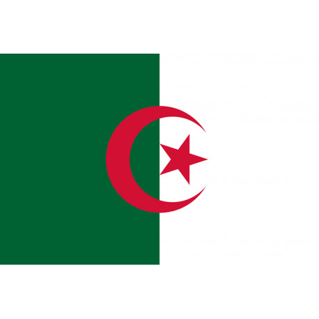 Drapeau Algérie - 15x10cm - Autocollant(sticker)