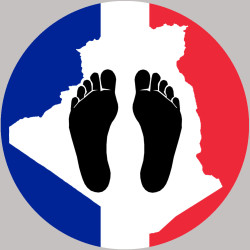 sticker / autocollant : Pieds noirs carte Franco Algérienne - 20cm - 