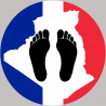 sticker / autocollant : Pieds noirs carte Franco Algérienne - 10cm - Autocollant(sticker)