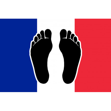 Pieds noirs drapeau Français - 5x3.3cm - Autocollant(sticker)