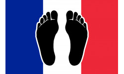 Pieds noirs drapeau Français - 10x6.5cm - Autocollant(sticker)