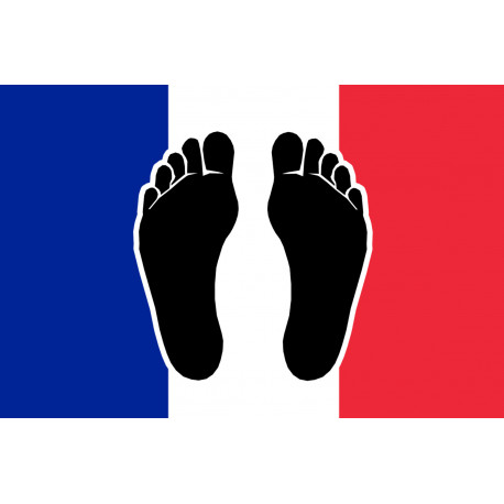 Pieds noirs drapeau Français - 10x6.5cm - Autocollant(sticker)