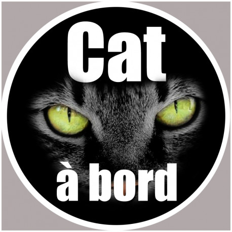 Cat à bord - 10cm - Autocollant(sticker)