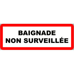 piscine baignade non surveillée - 29,5x10.5cm - Sticker/autocollant