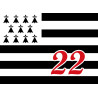 Drapeau Breton 22 - 20x14,5cm - Autocollant(sticker)