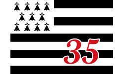 Drapeau Breton 35 - 5x3,5cm - Autocollant(sticker)