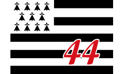 Drapeau Breton 44 - 5X3,5cm - Autocollant(sticker)