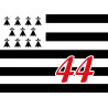 Drapeau Breton 44 - 5X3,5cm - Autocollant(sticker)