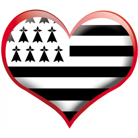 coeur breton - 10x11.5cm - Autocollant(sticker)