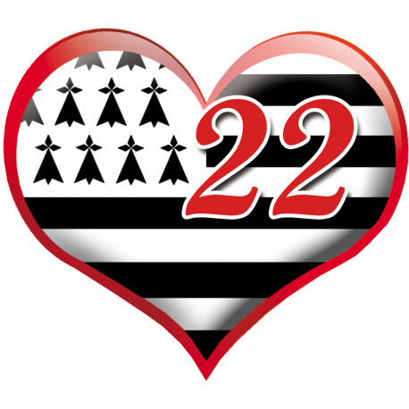 coeur breton 22 - 20x23cm - Autocollant(sticker)