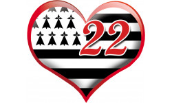 coeur breton 22 - 5x5.5cm - Autocollant(sticker)