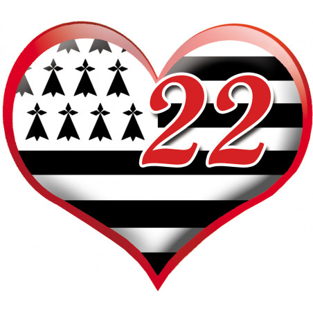 coeur breton 22 - 5x5.5cm - Autocollant(sticker)