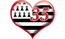 sticker / autocollant : coeur breton 35 - 20x23cm - Autocollant(sticker)