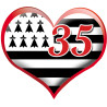 sticker / autocollant : coeur breton 35 - 20x23cm - Sticker/autocollan