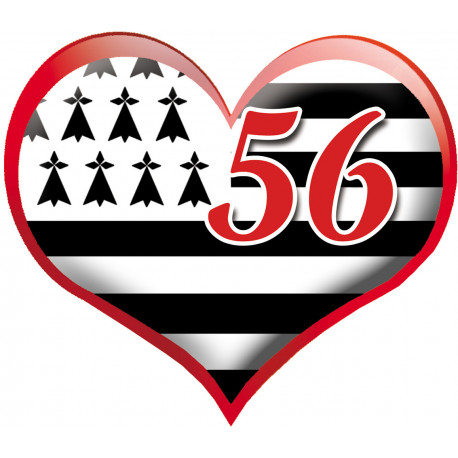 coeur breton 56 - 20x23cm - Autocollant(sticker)